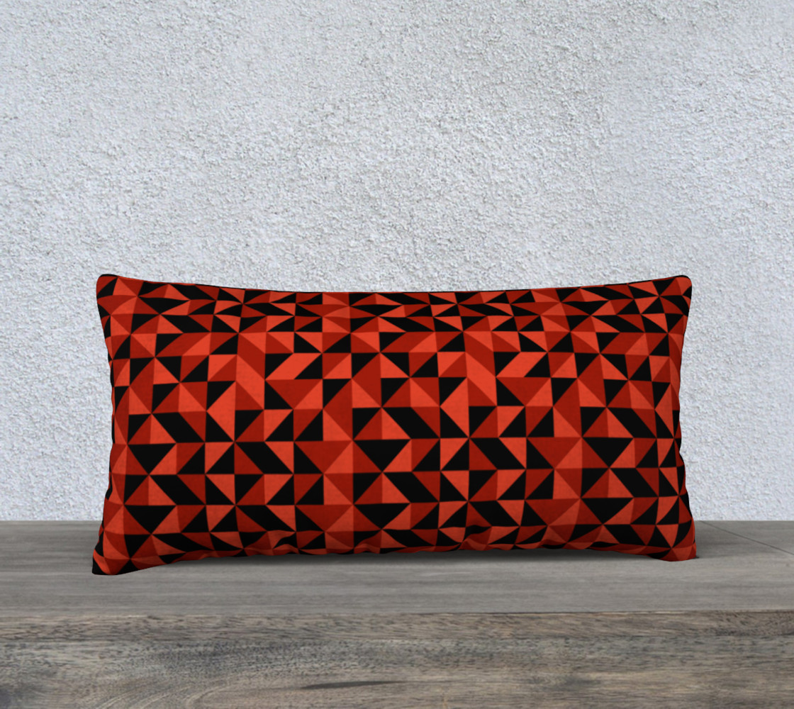 Red Triangles 24x12 Pillow Case preview #1