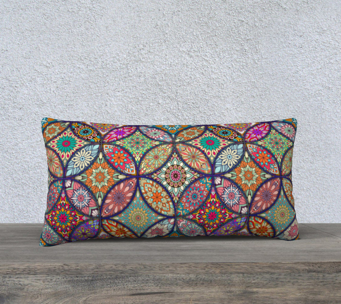 Vibrant Mandalas 24" x 12" Decorative Pillow Case preview #1