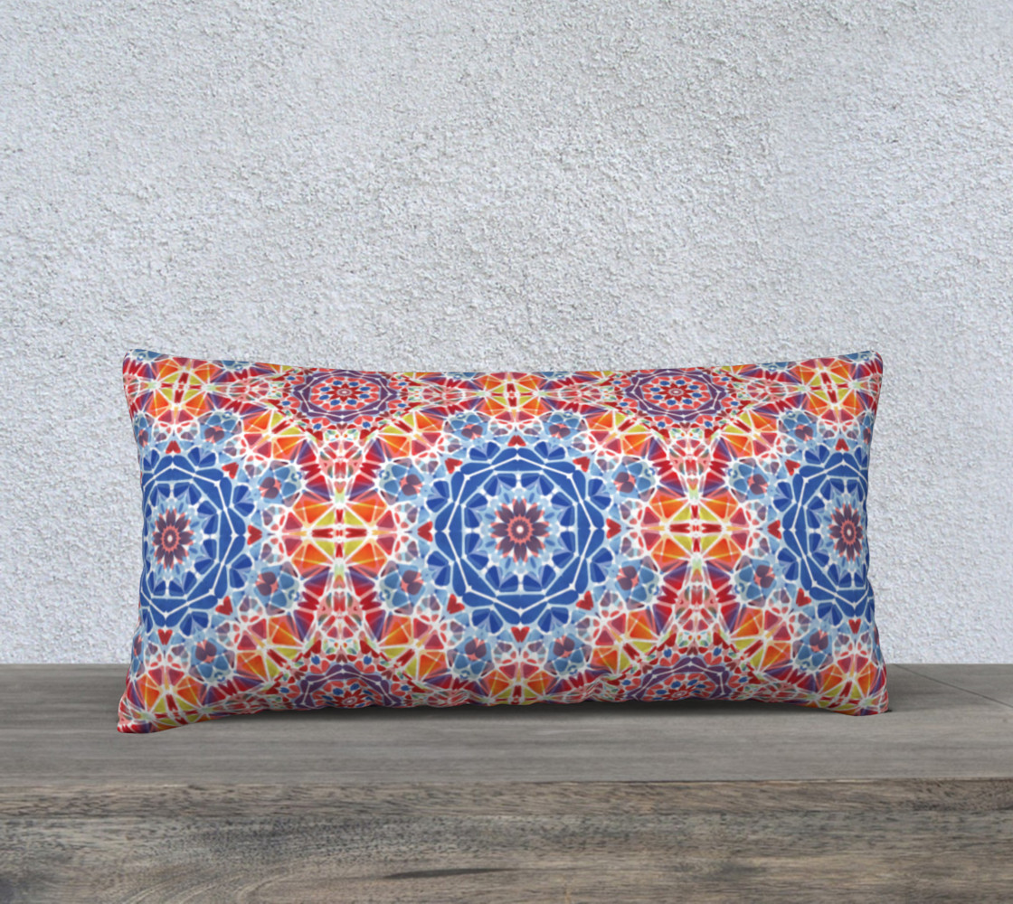 Blue and Orange Kaleidoscope 24" x 12" Decorative Pillow Case preview #1