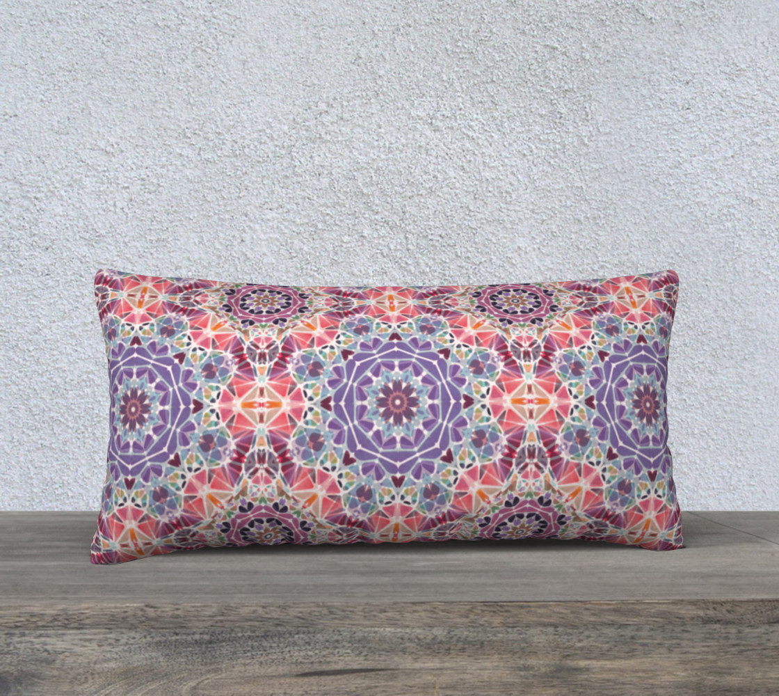 Purple and Pink Kaleidoscope 24" X 12" Decorative Pillow Case preview #1