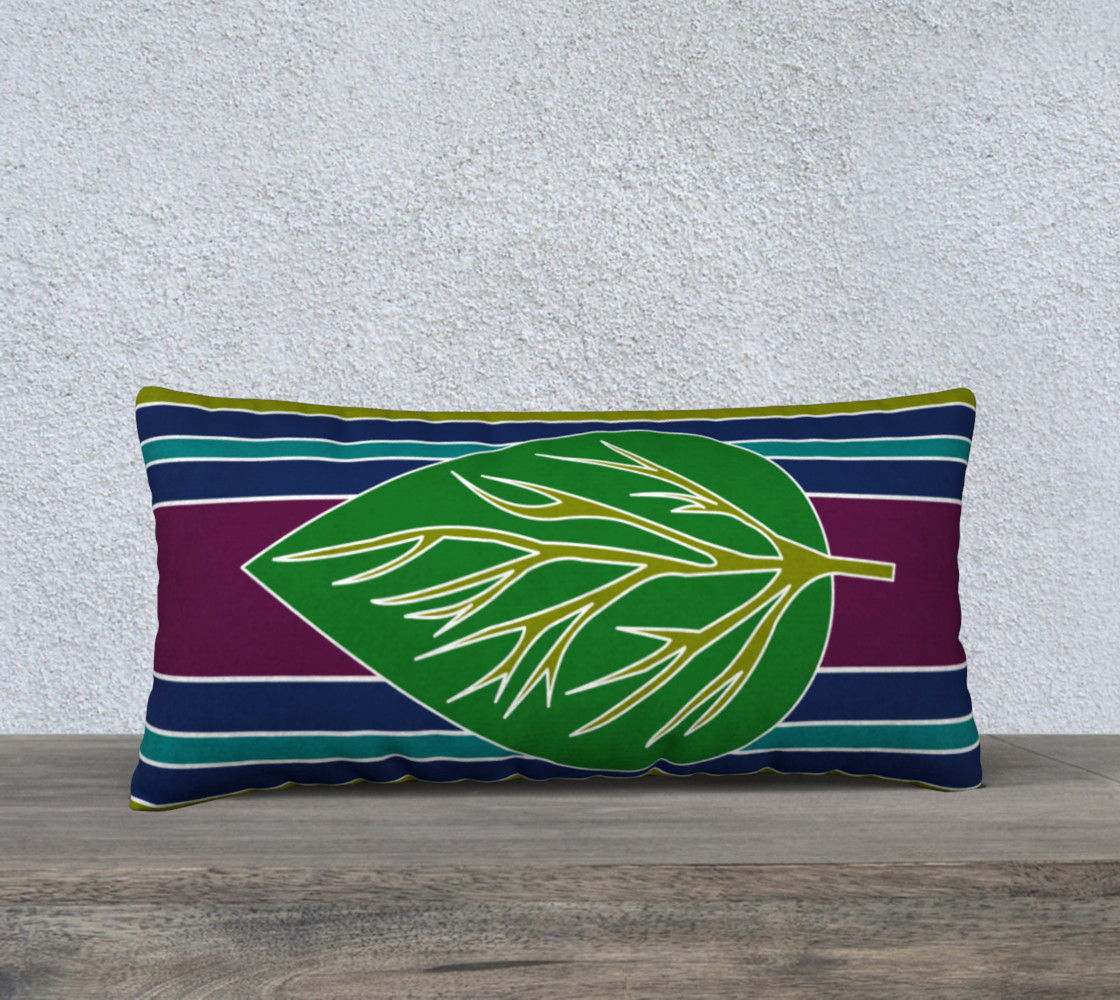 Leaf in Cool Tones Pillow 24X12 190218C preview #1