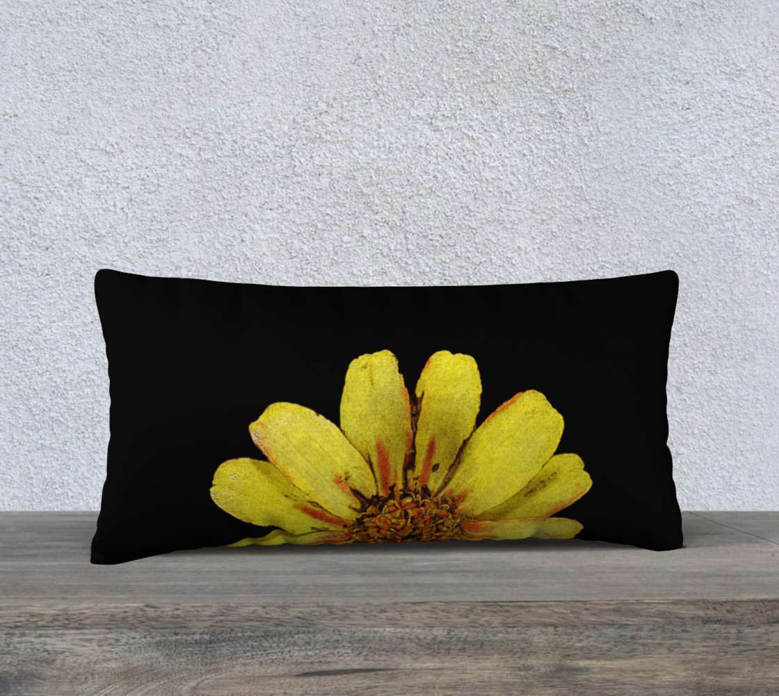 Crazy Single Yellow Flower Pillow 24X12 160903 thumbnail #2