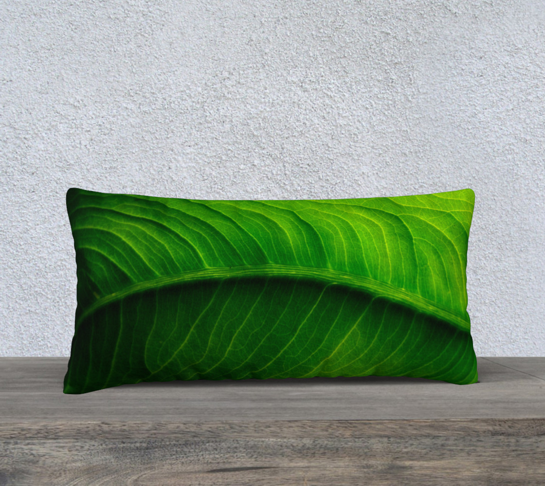 Green Elephant Ear Leaf Pillow preview #1