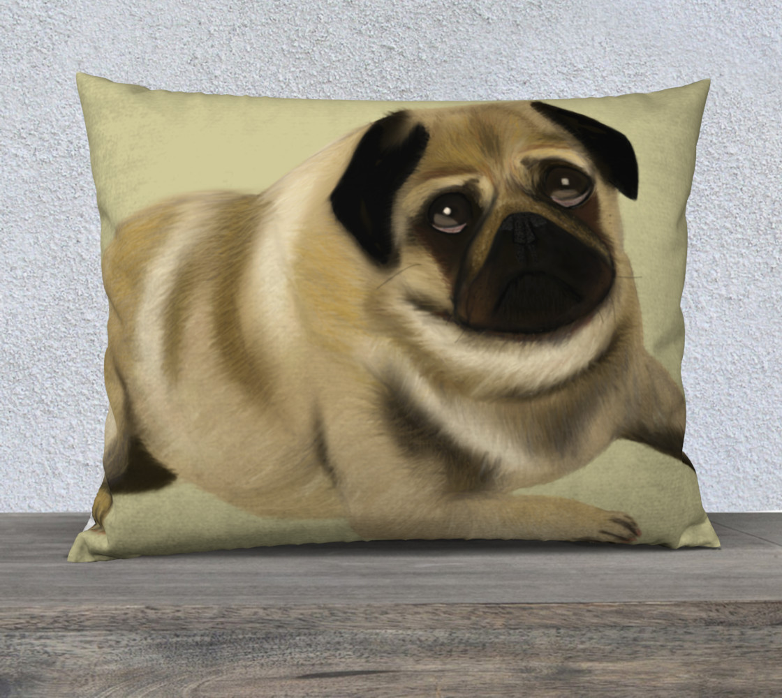 Pug Love Pillow 26" x 20" preview #1