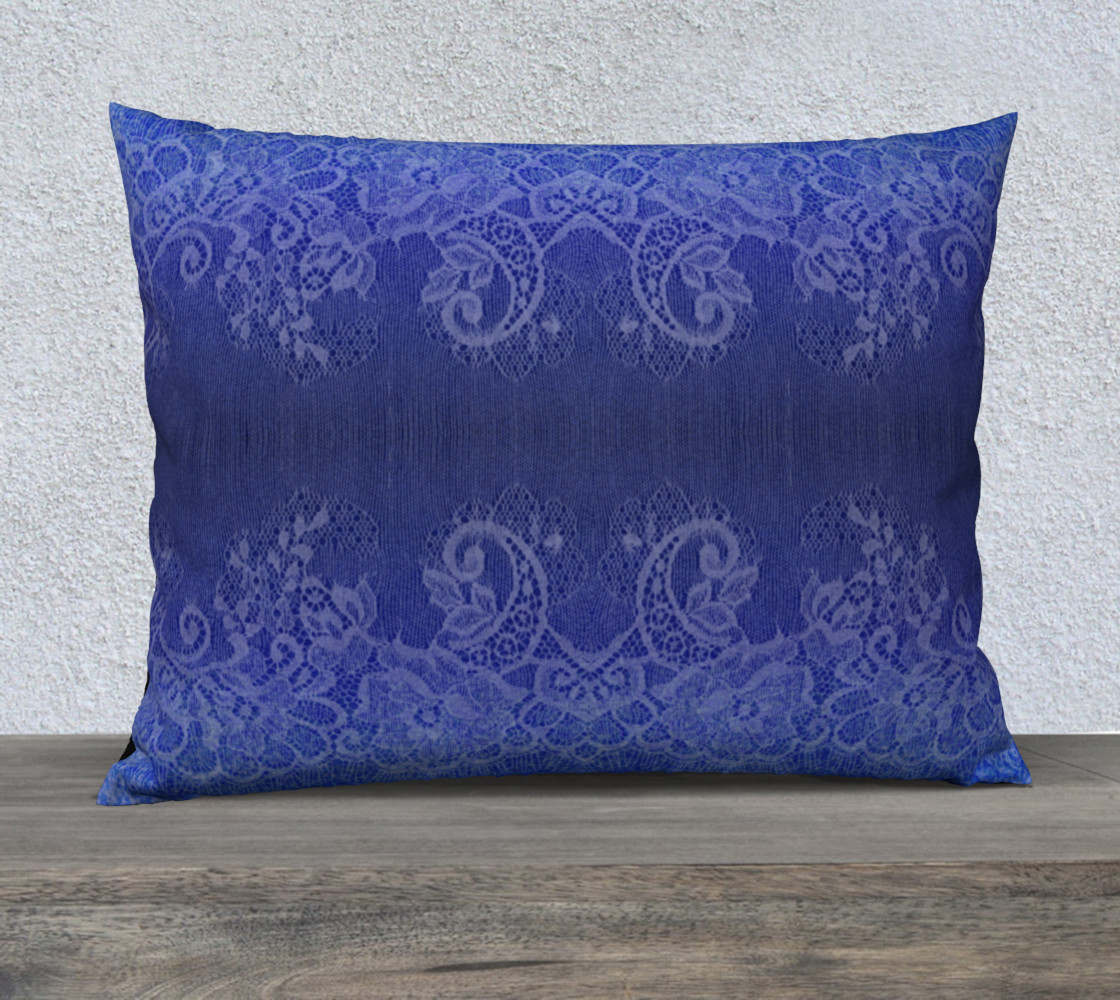 Blue Lace & Watercolor Pillow preview #1