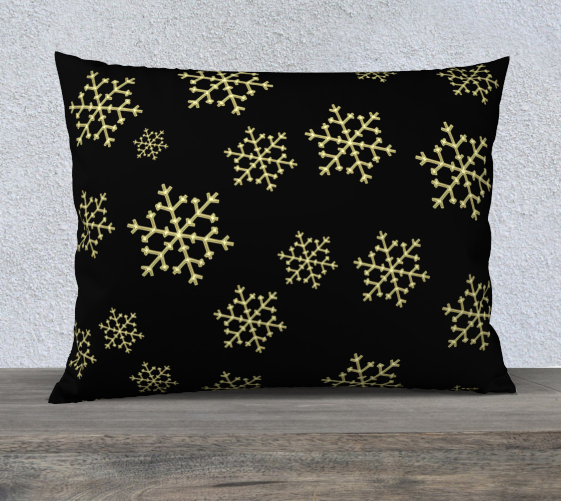 Golden Snowflakes Pillow Case preview #1