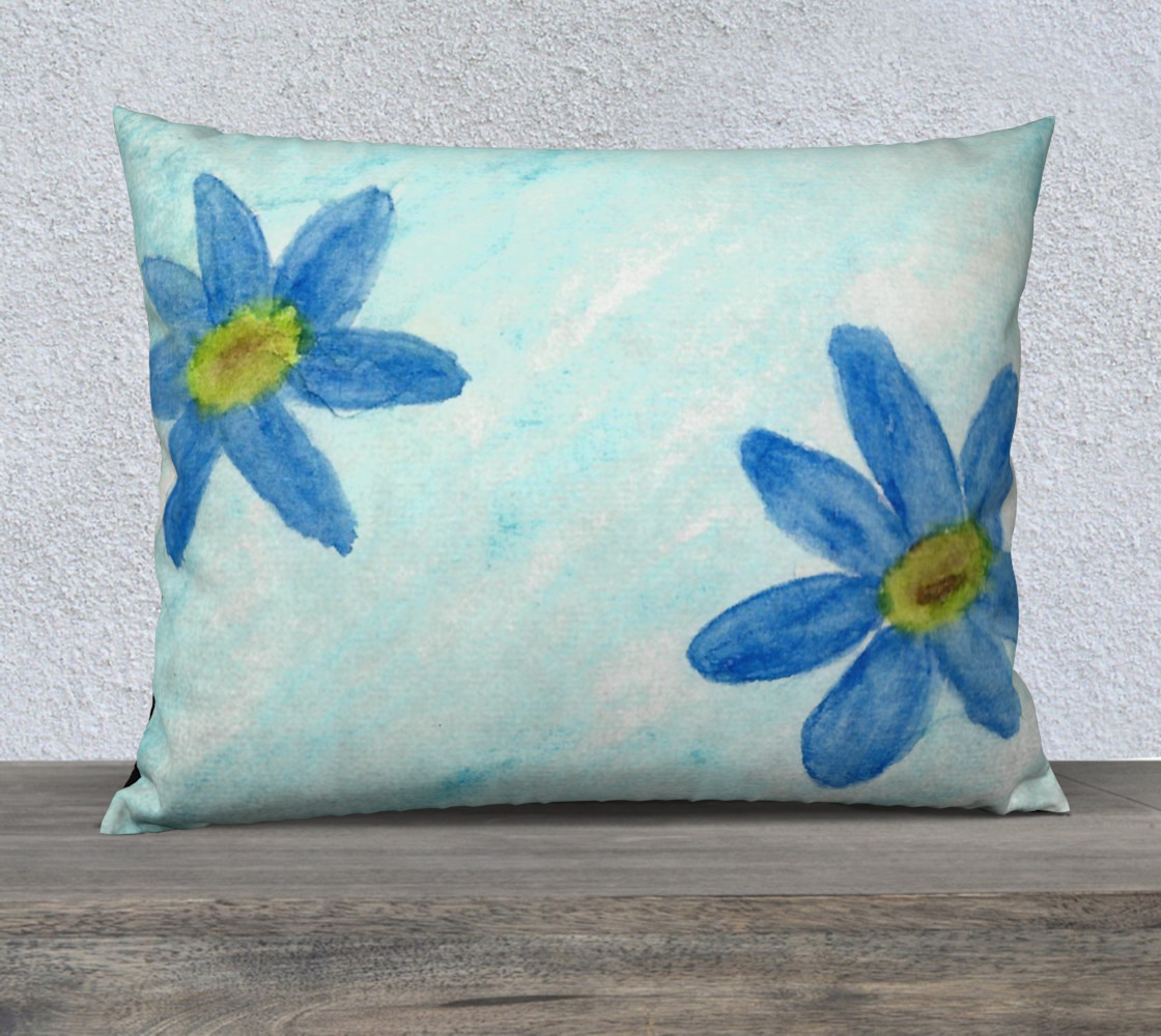 Simply Blue Flowers Pillow Case Style3 preview #1