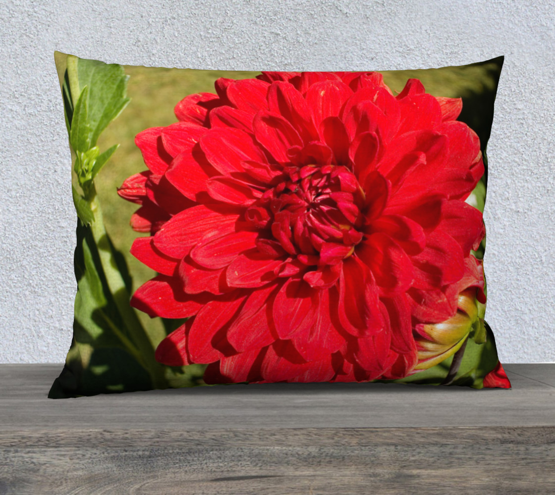 Red Dahlia Pillow Case preview #1