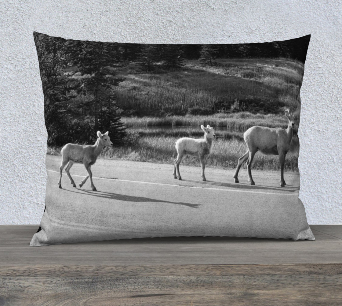 Mom and the Kids-B&W Pillow Case preview #1