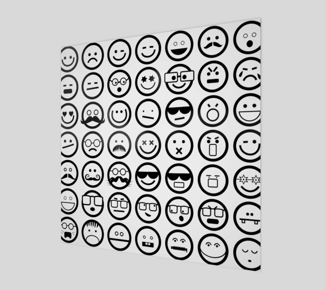 Black & White Emoji Faces preview #1