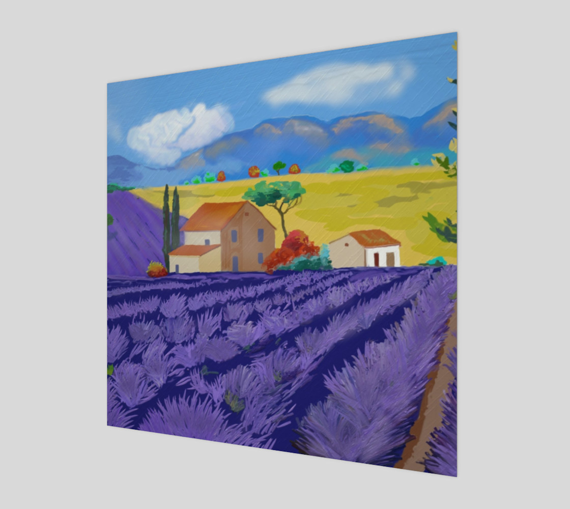 Lavender Farm Wall Art Canvas Art Print Poster Wood Print preview #1