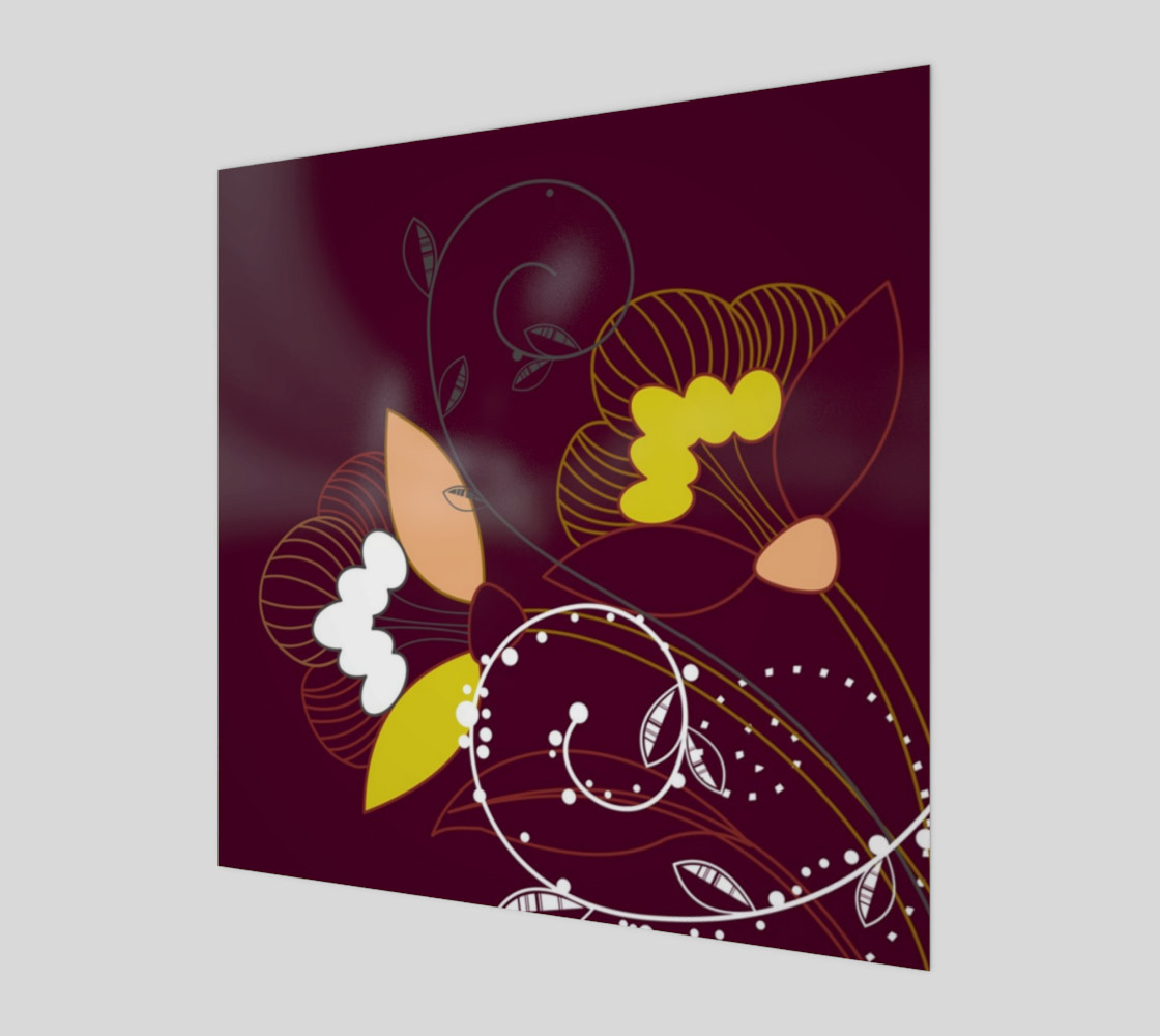 Purple Abstract Lotus Flower Wall Art poster art print canvas wood print preview #1