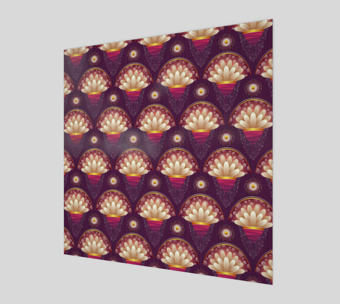 Purple and Beige Scallops Wall Art poster art print canvas wood print preview #1