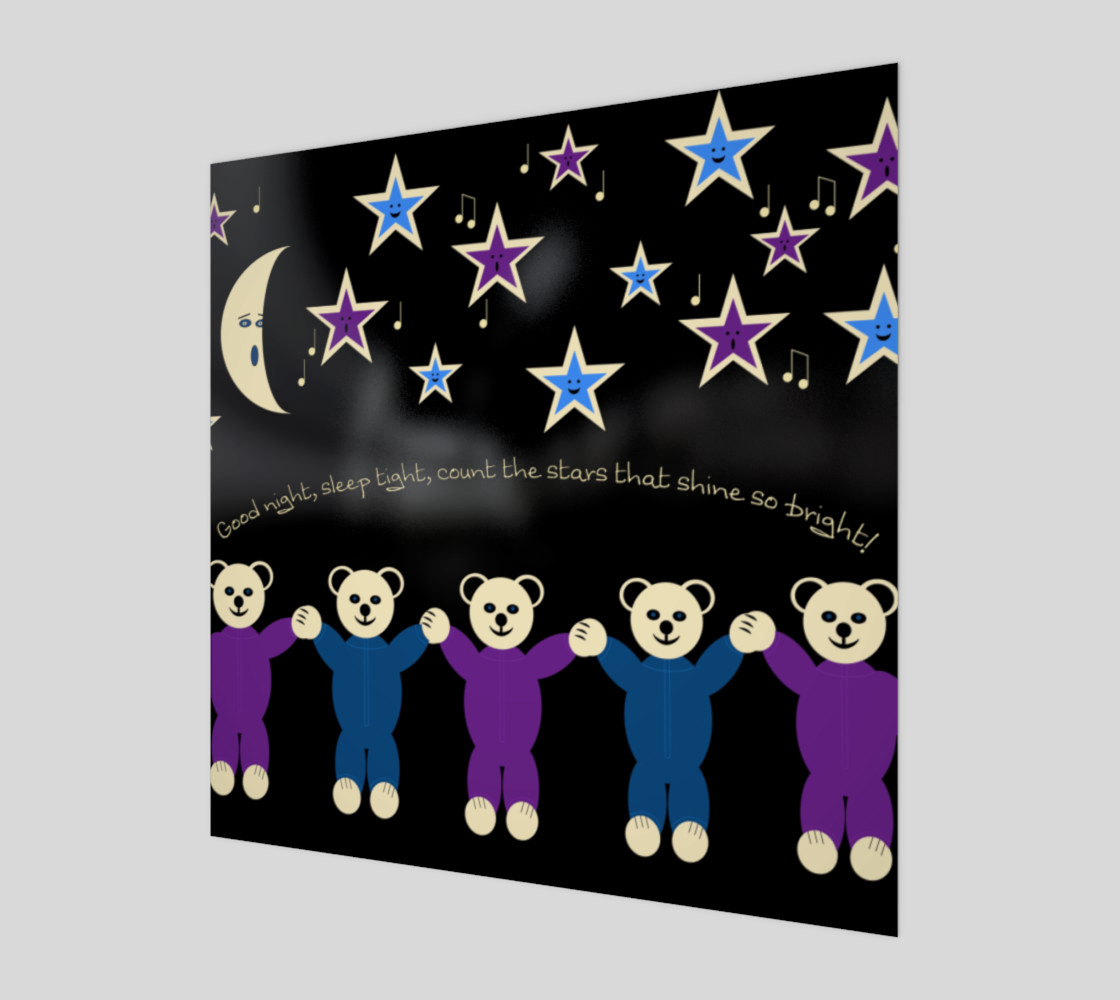 Purple and Blue Sleepy Bears Wall Art poster preview #1
