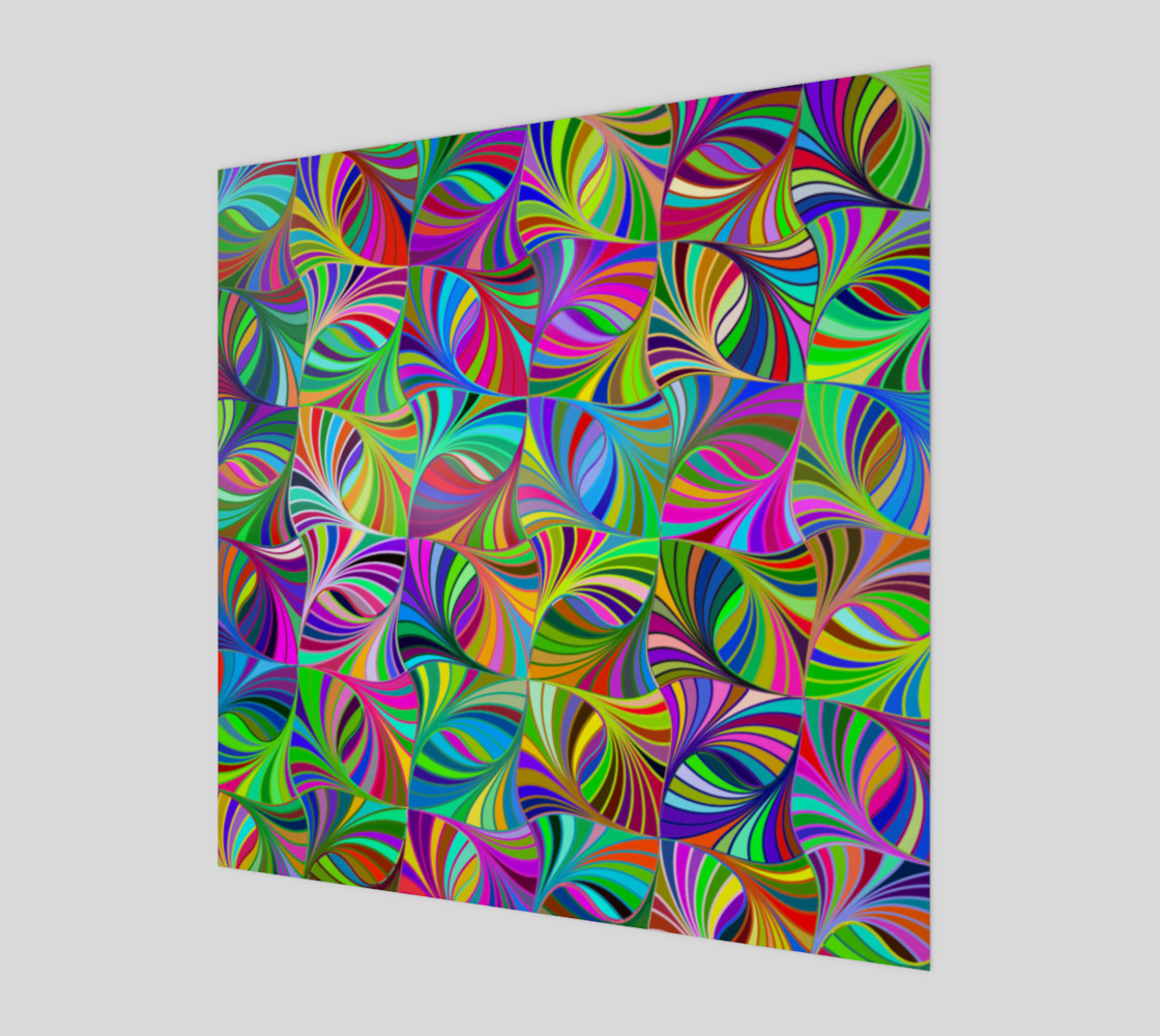 Circular Colorful Geometric Abstract Wood Print thumbnail #2