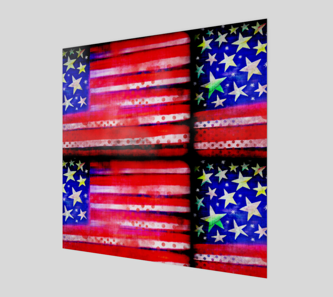 Grunge American Flag Painting 3D preview