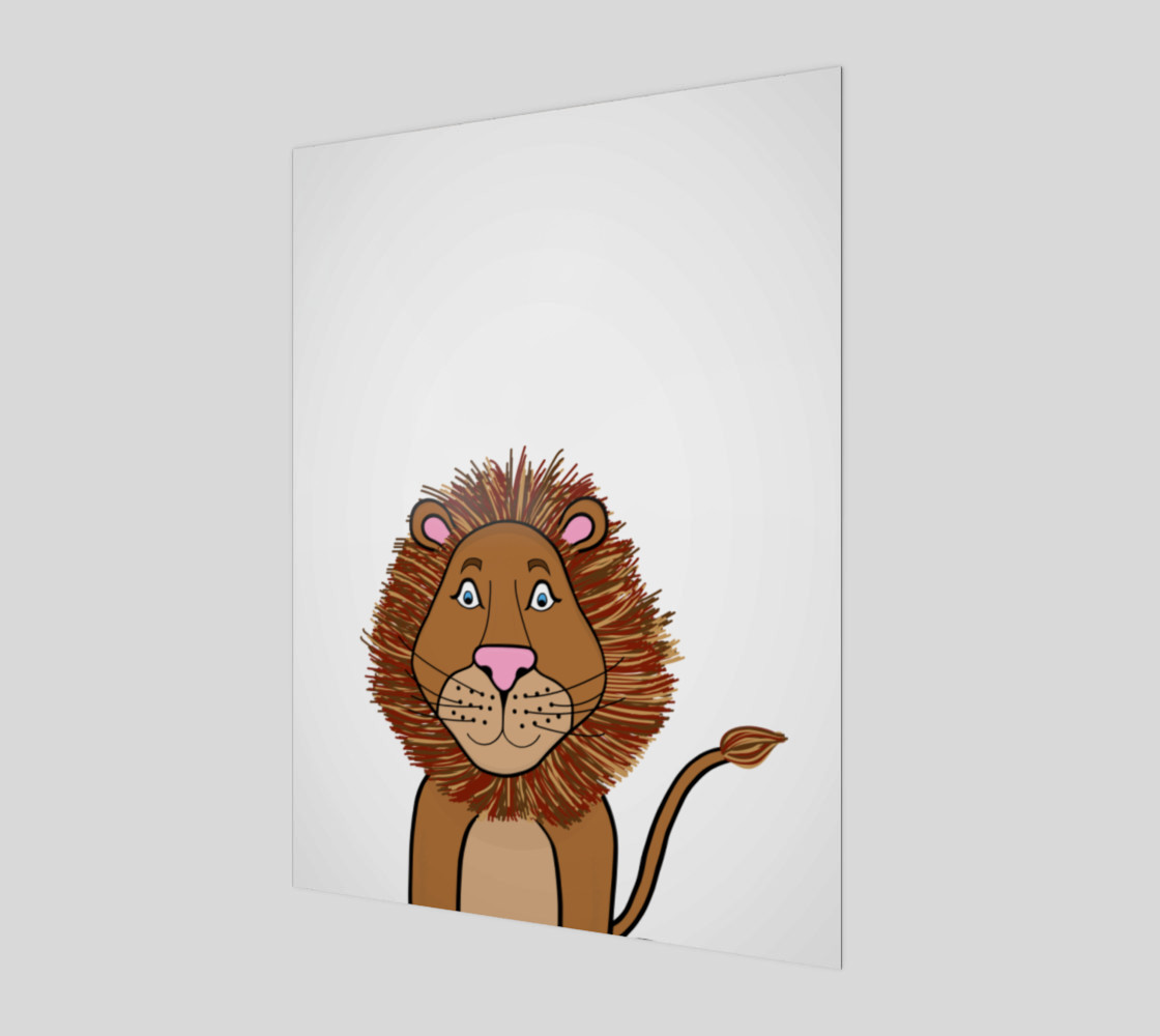 Aperçu 3D de Leo the Lion Wood Print - 3:4