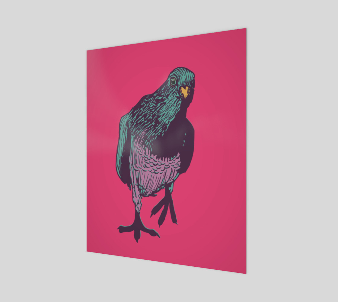 16"x20" Poster - Curious Pigeon in Bright preview #1