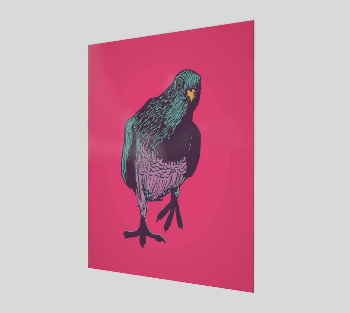 3:4 Art Print - Curious Pigeon in Bright preview #1