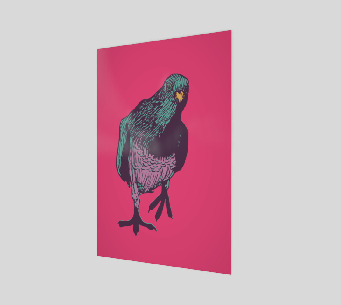 2:3 Art Print - Curious Pigeon in Bright preview #1