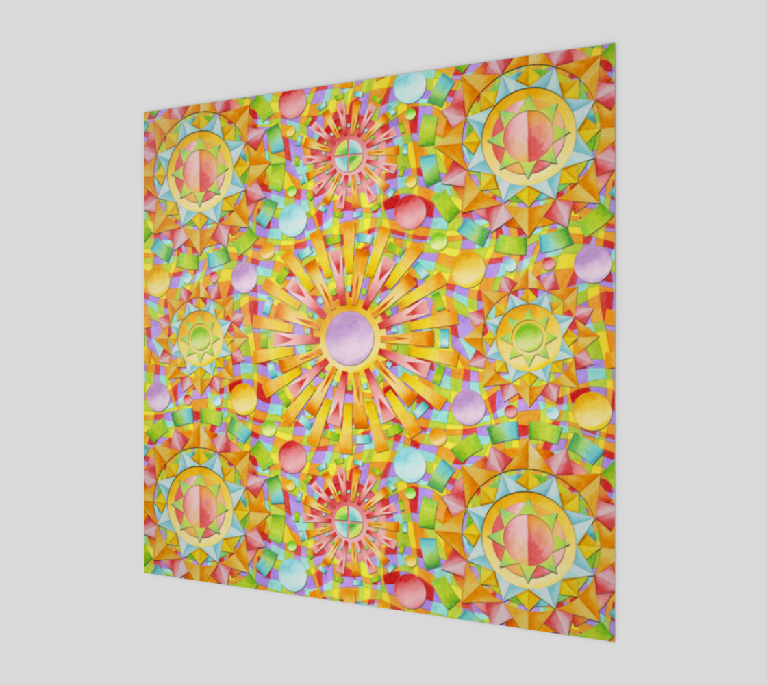 Aperçu de Candy Rainbow Mandala Wood Print #1