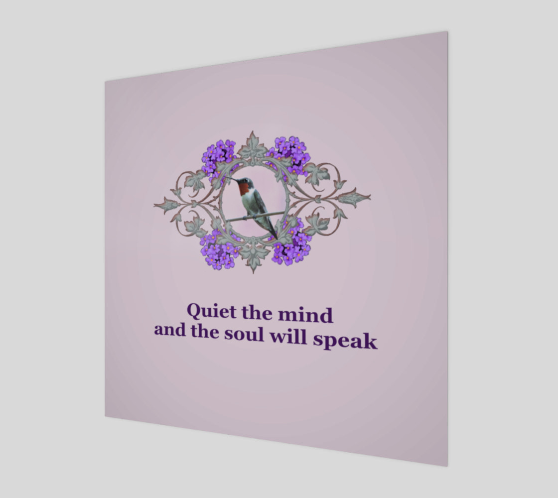 Meditation Quote and Resting Hummingbird Miniature #2