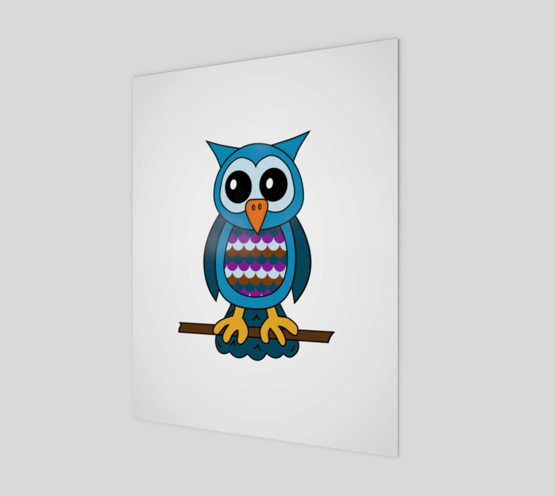 Oliver the Owl 11"x14" Print 3D preview