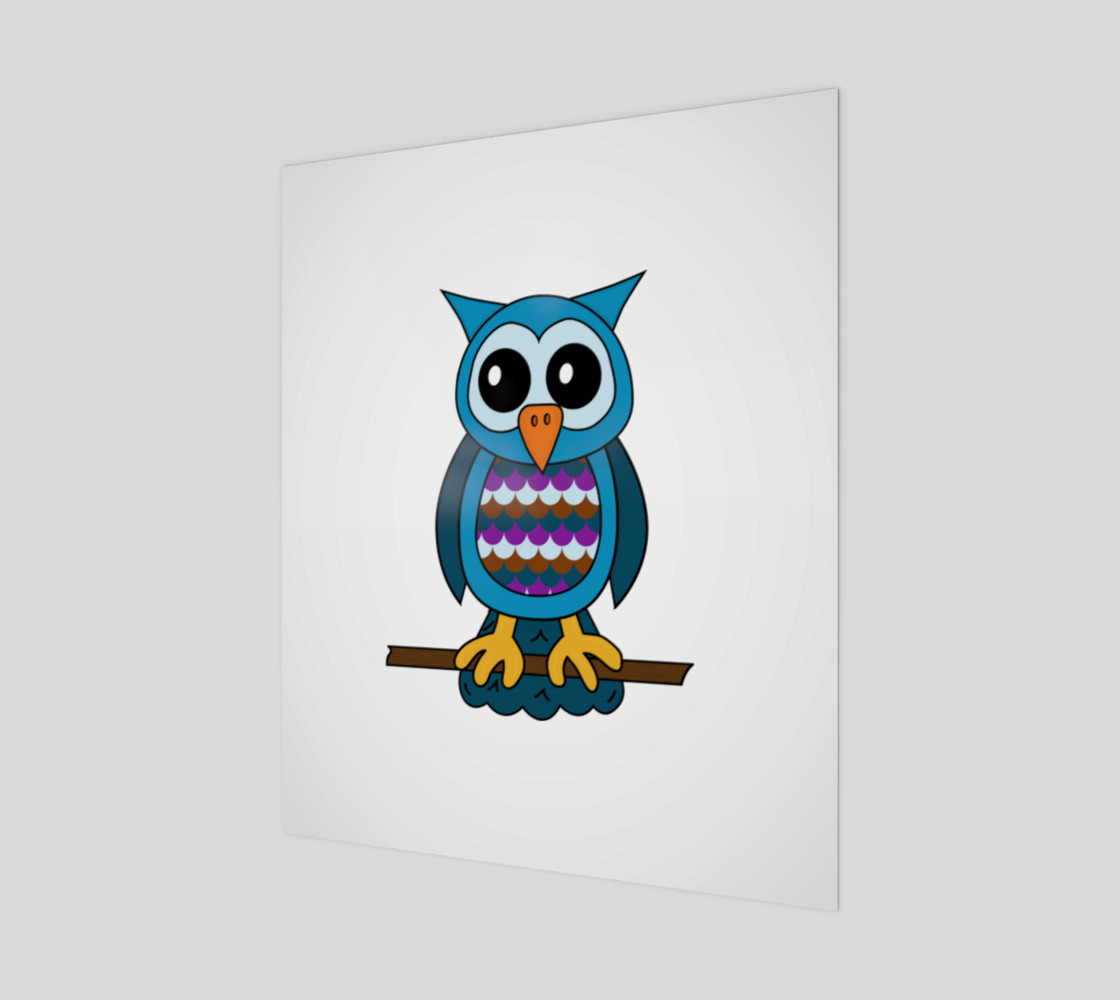 Oliver the Owl 20"x24" Print 3D preview