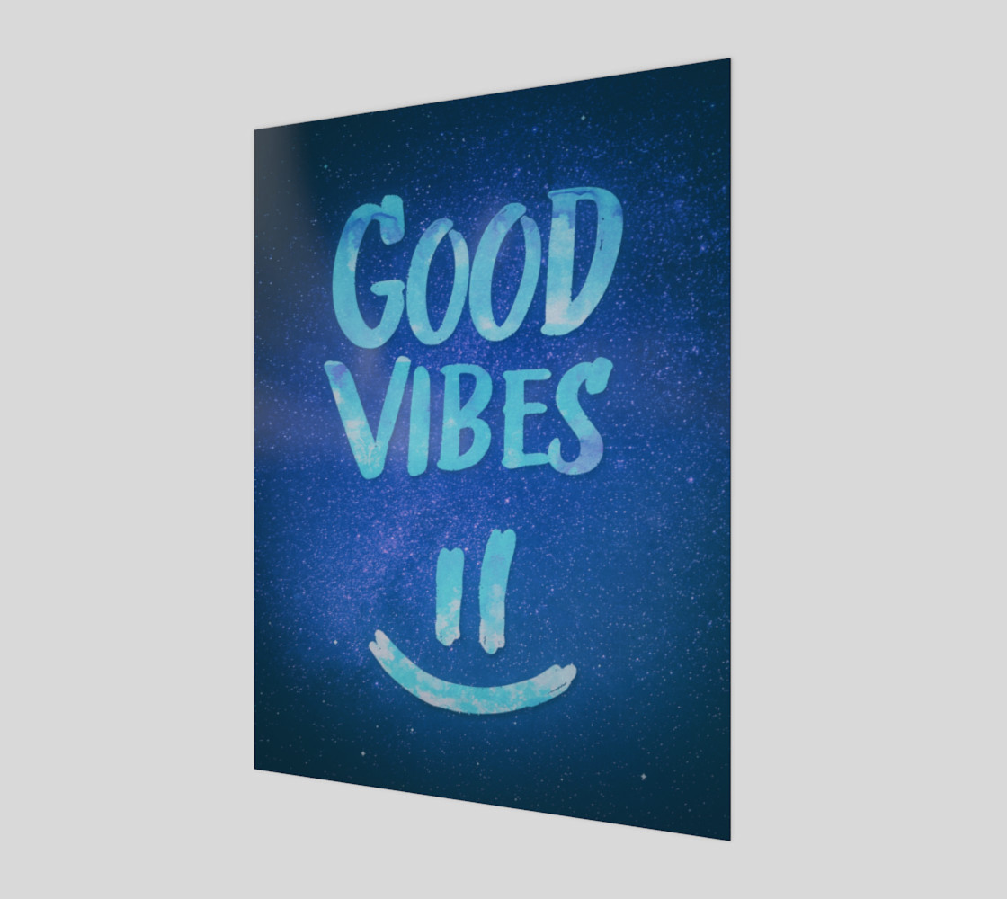 Good Vibes - Funny Smiley Statement / Happy Face (Blue Stars Edit) 3D preview