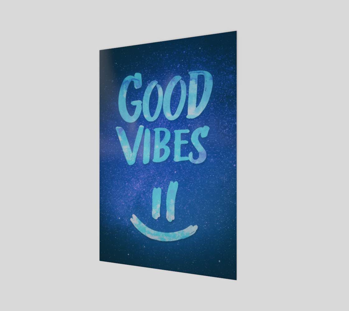 Good Vibes - Funny Smiley Statement / Happy Face (Blue Stars Edit) preview #1