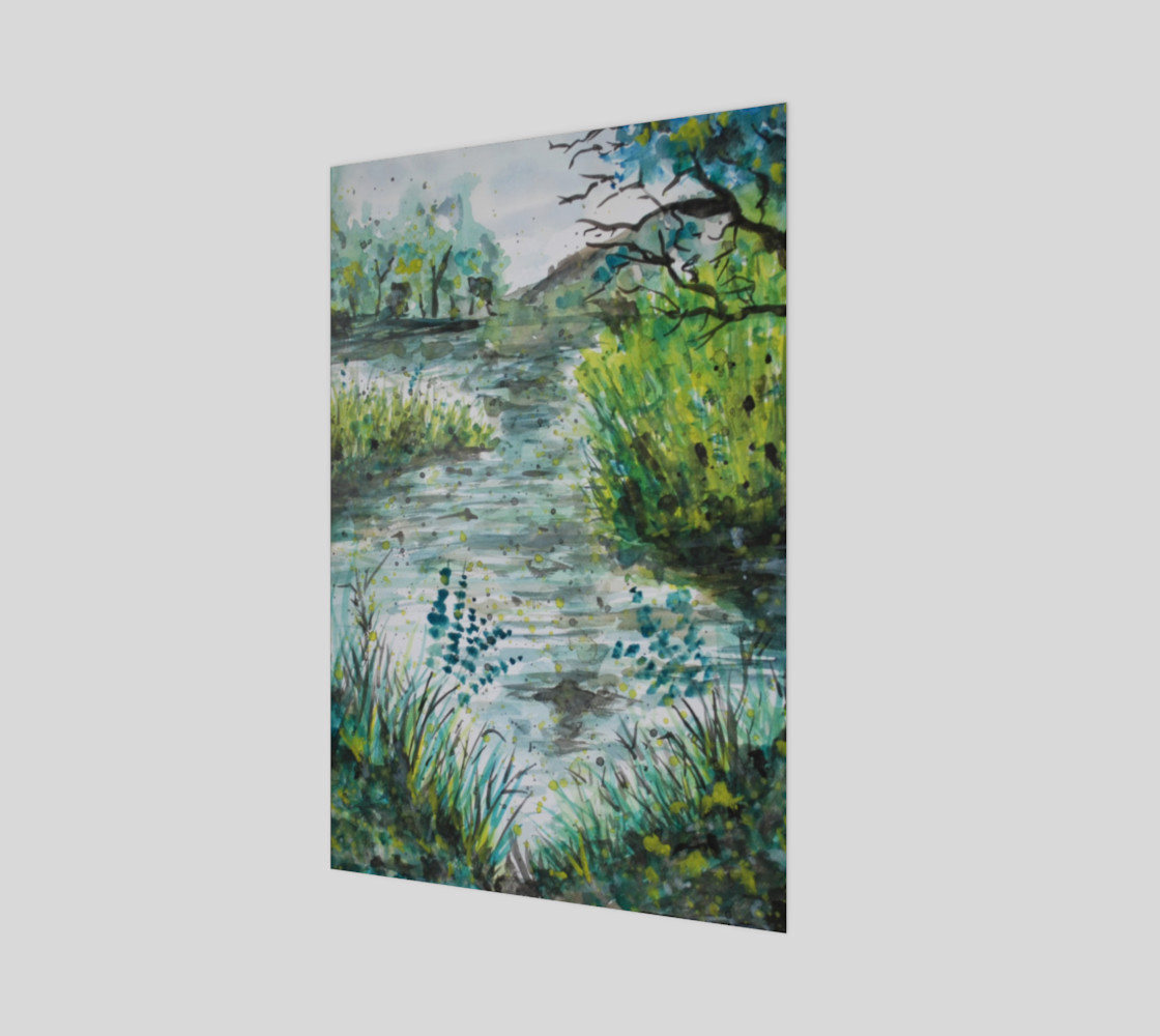 A Walk Along the Lake Watercolor preview #1