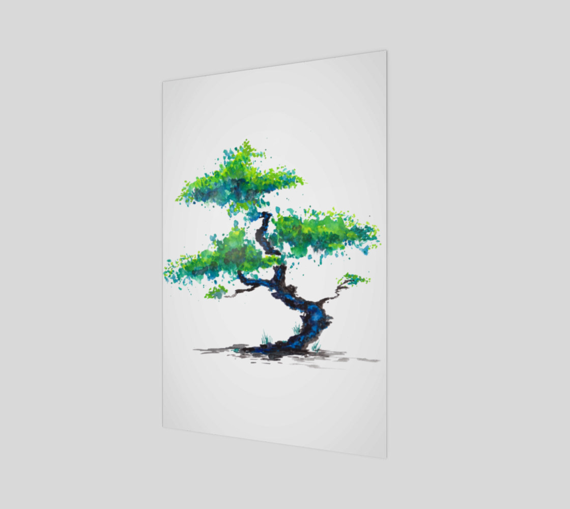 Blue Bonsai Watercolor preview #1