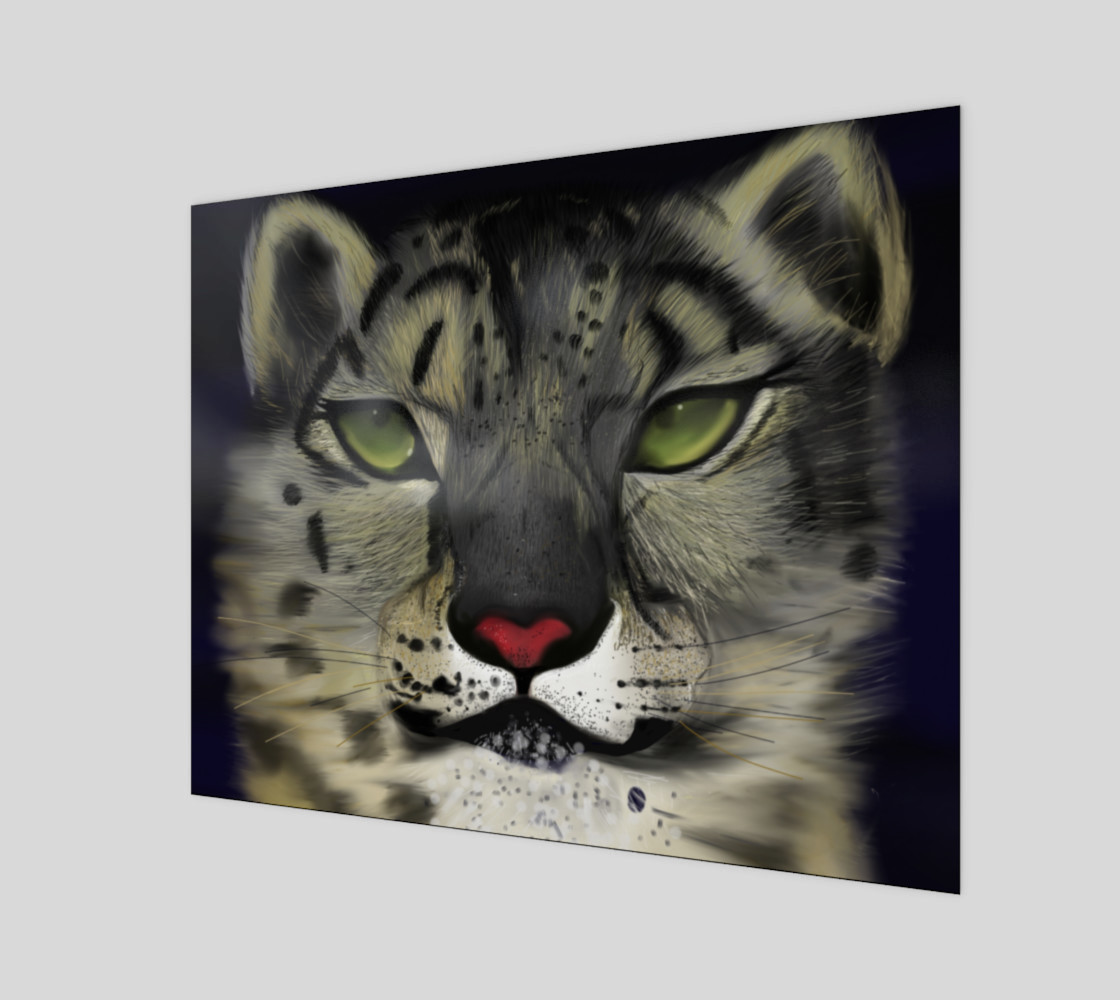 Snow Leopard Wall Art 20" x 16" preview #1