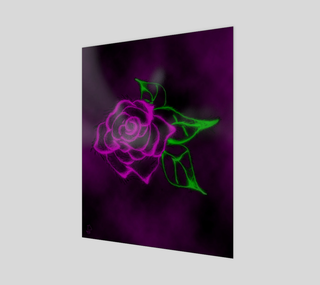 Fractal Rose fantasy art print by Tabz Jones 3D preview