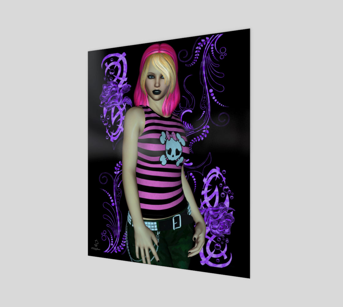 Hot Pink Fantasy Goth Pinup by Tabz Jones preview #1