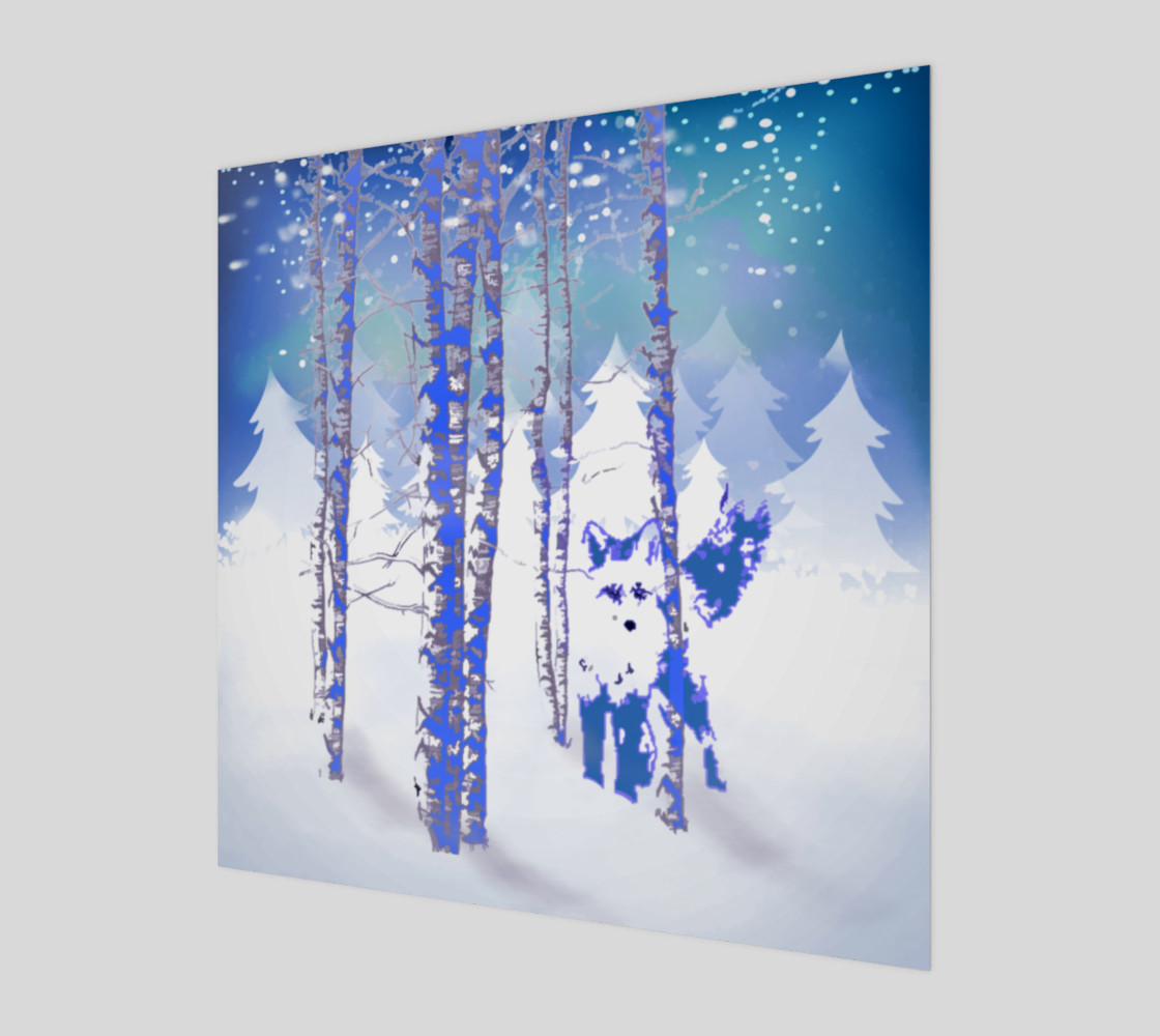 Blue Winter Snow Forest Fox Animal Foxes preview #1