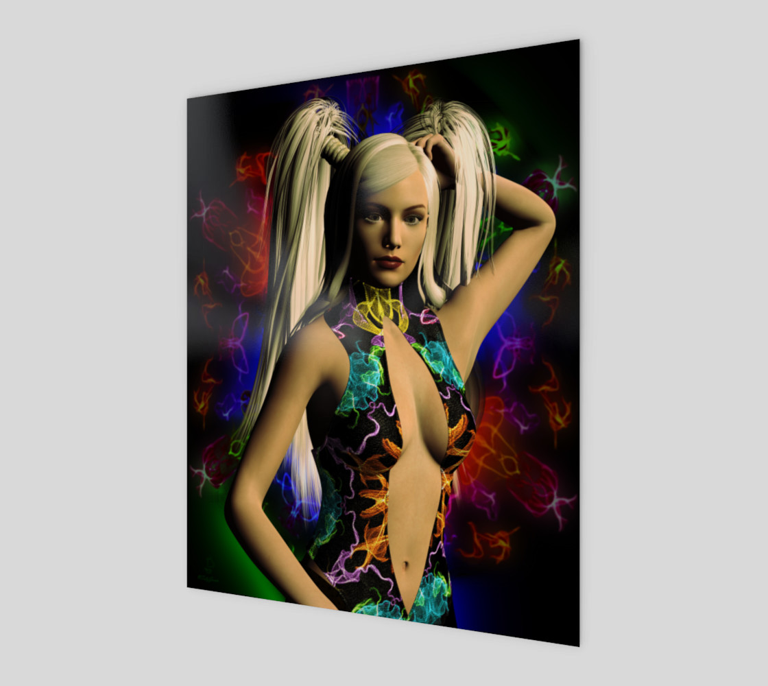 Electric Rainbow fantasy art pinup by tabz Jones preview #1