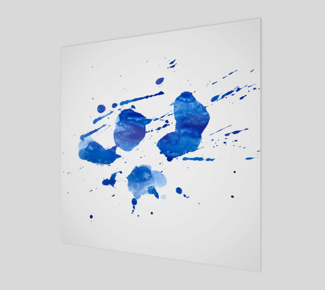 Blue blots of watercolor preview #1