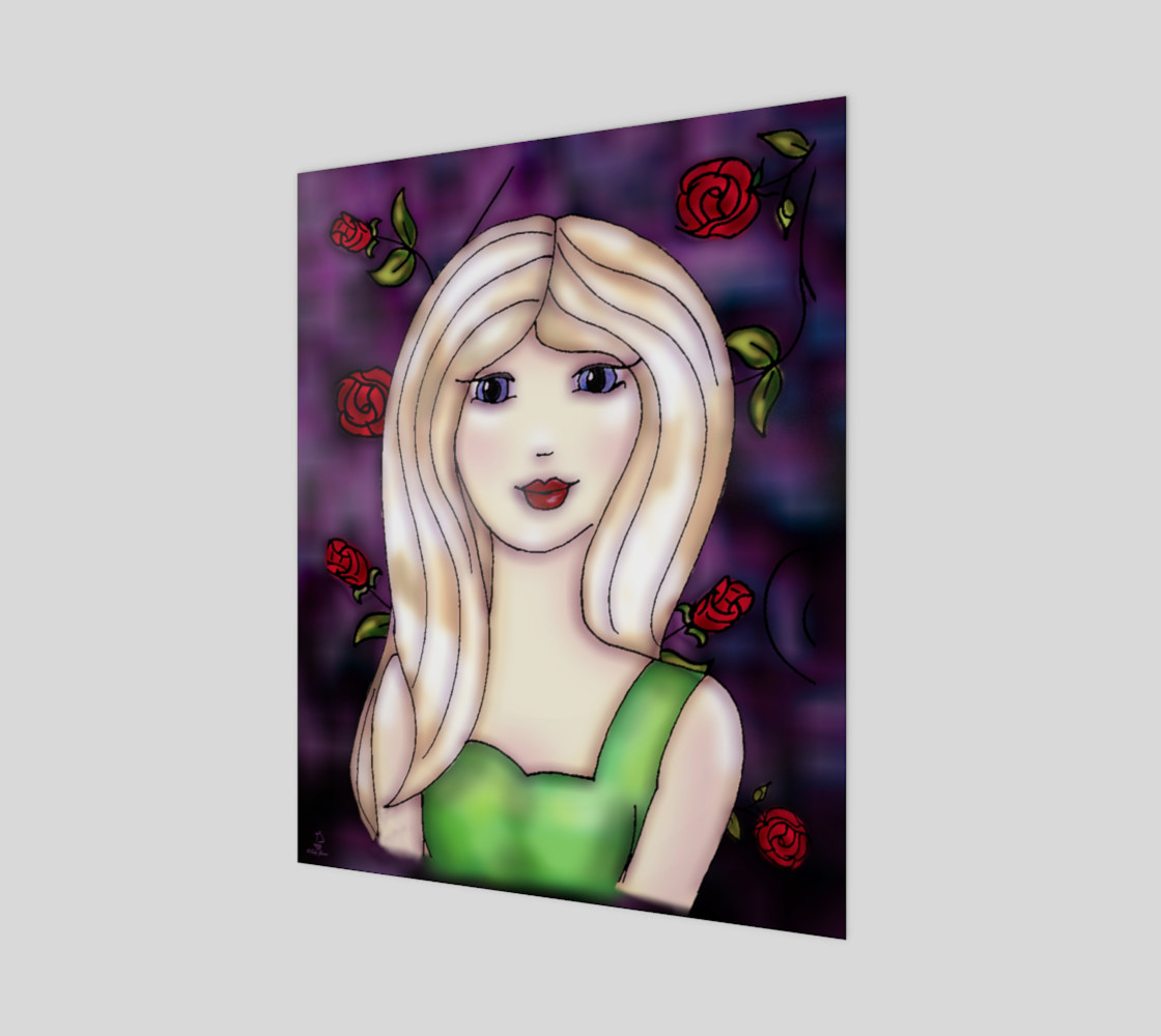 Rose fantasy art print by Tabz Jones 3D preview