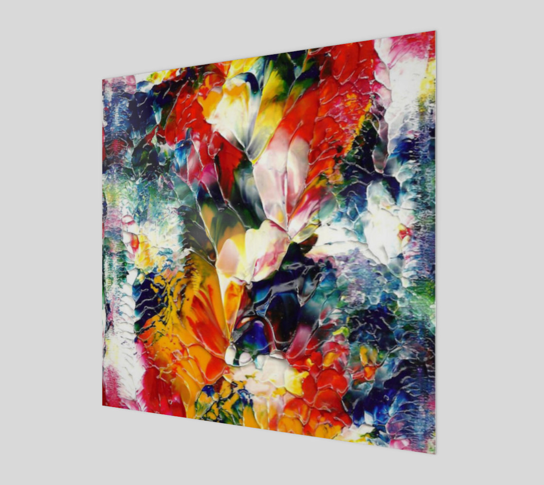 Floral Abstract Art Print 3D preview
