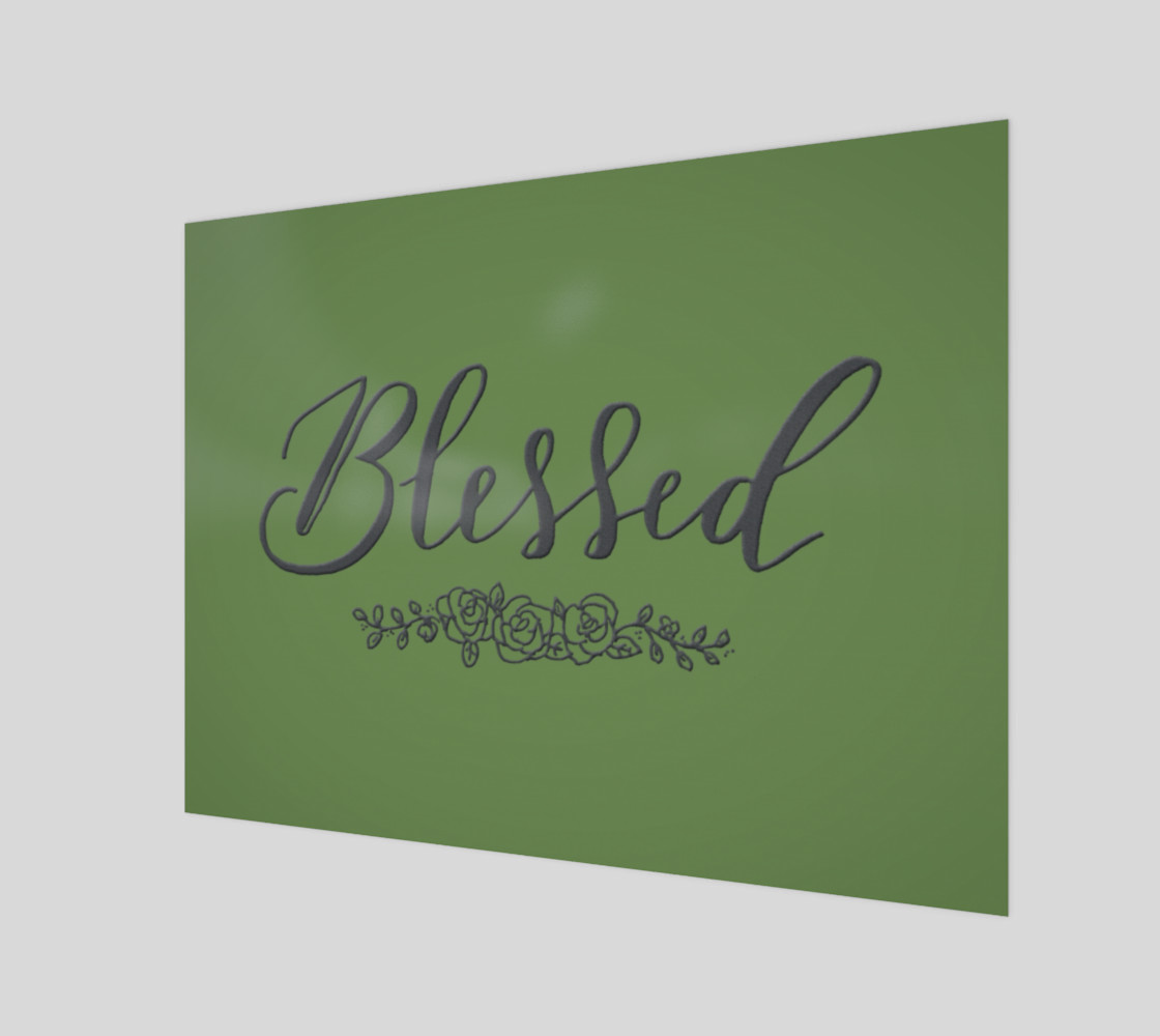Aperçu de Blessed Wood Sign in Forest Green #1