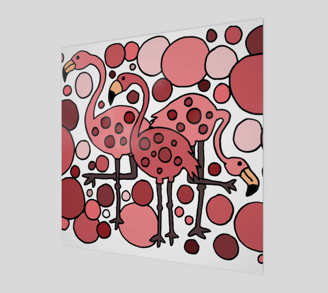 Funny Pink Flamingo Birds Abstract Art preview #1