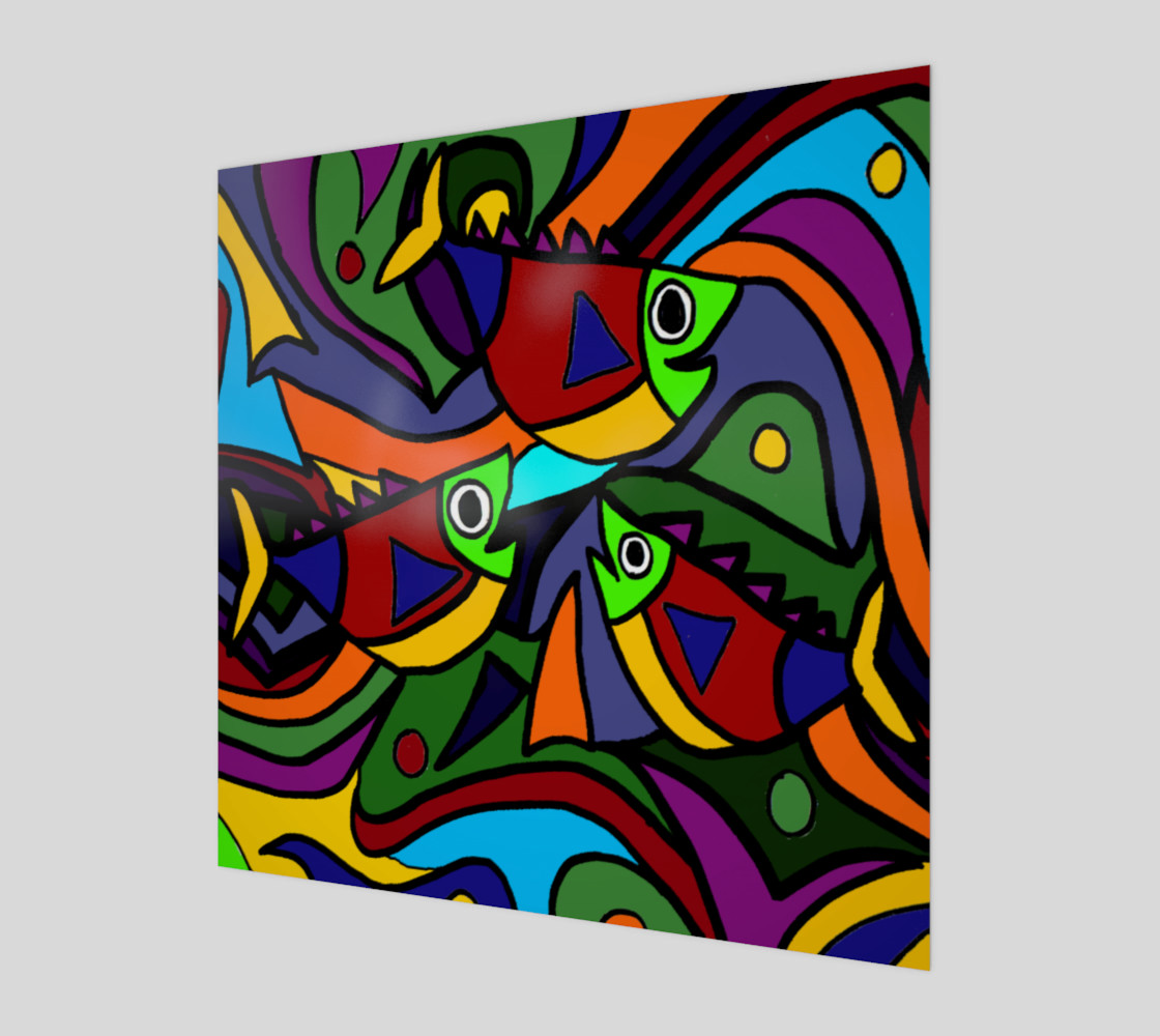 Funny Colorful Fish Abstract Art preview #1