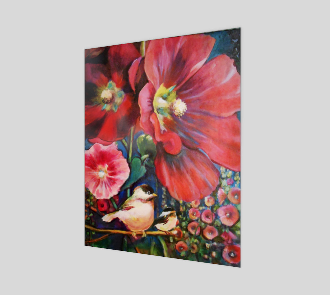 Hollyhock Garden 16 x 20 Print preview #1
