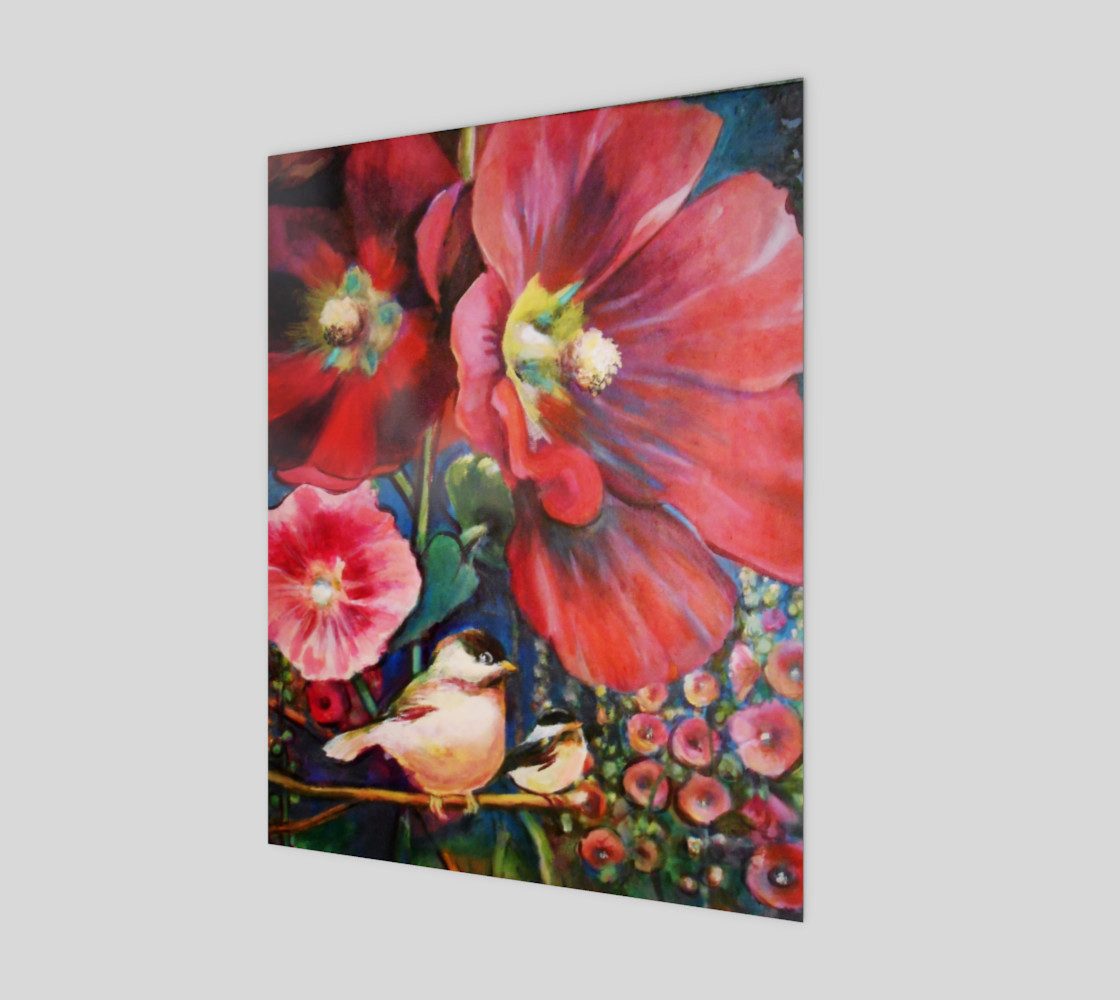 Hollyhock Garden 11 x 14 Print preview #1