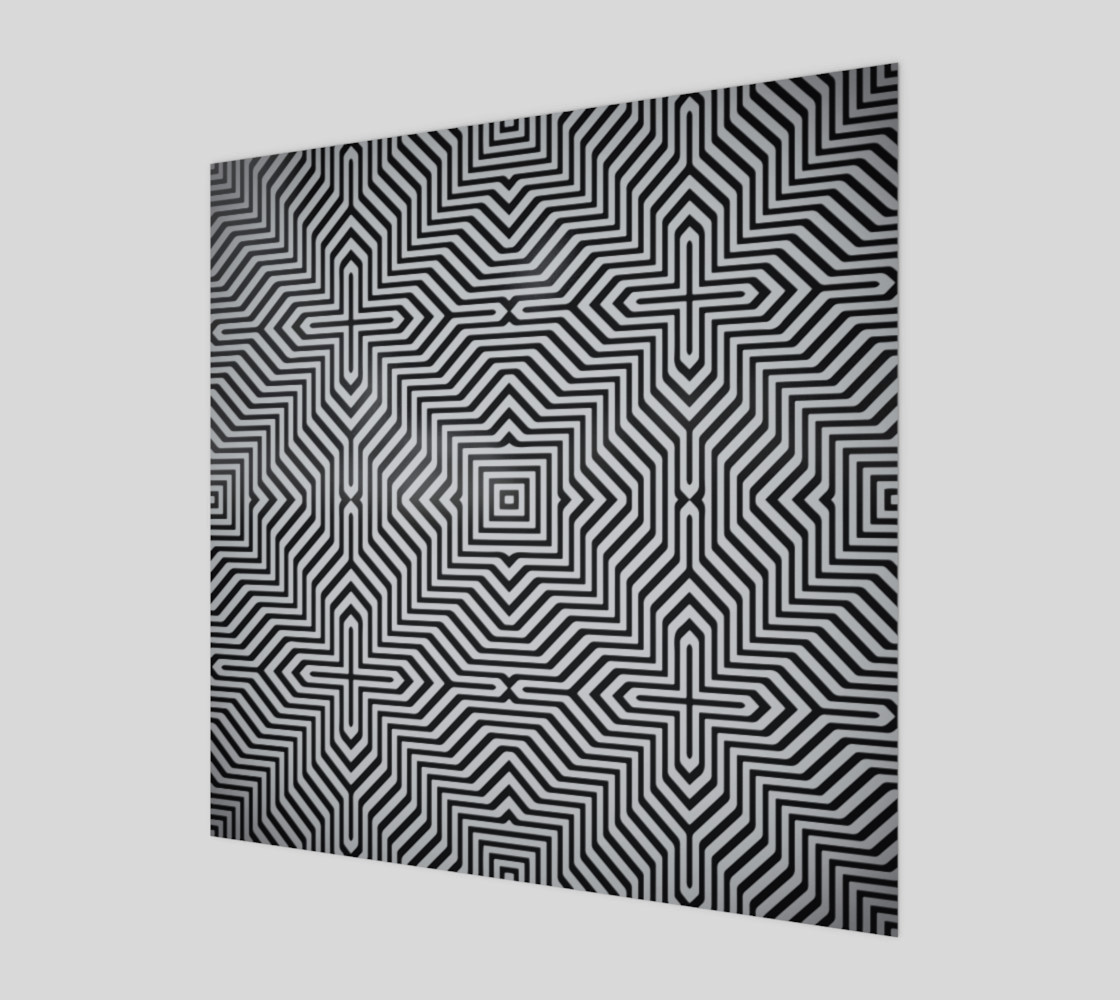 Minimal Geometrical Optical Illusion Style Pattern in Black & White preview #1