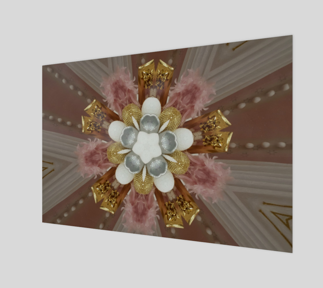 Elegant Antique Pink Shiny Gold Silver White Flower preview #1