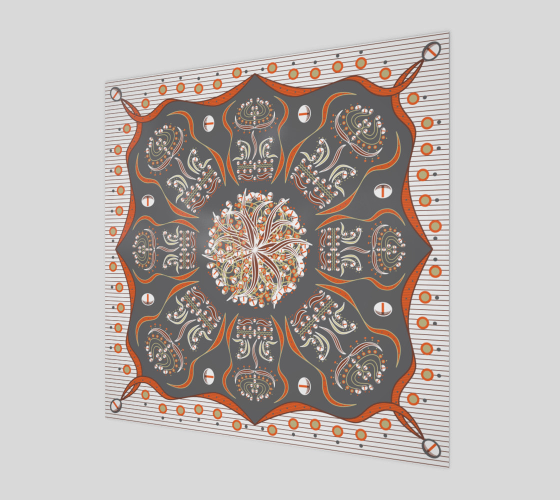 Exotic Flower | Orange | Gray | Beige | White preview #1