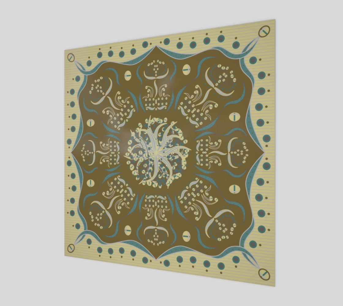 Exotic Flower | Green | Gray | Yellow | Olive preview #1