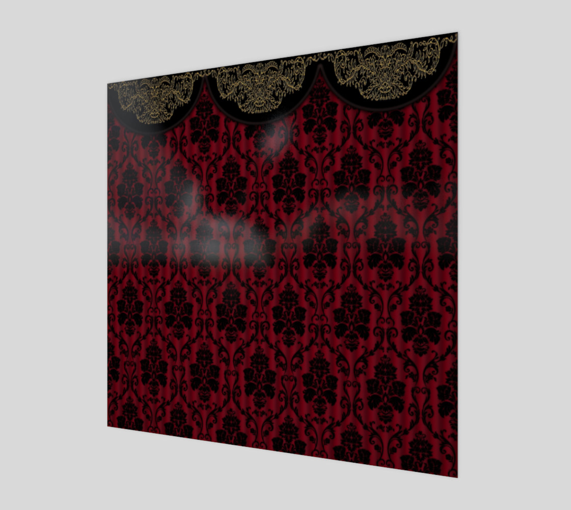 Elegant Black And Red Damask Antique Vintage Victorian Lace preview #1